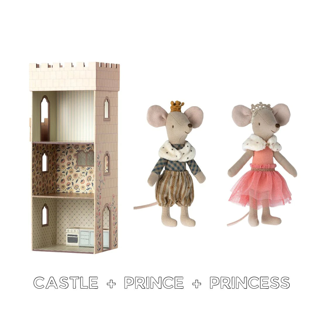 Maileg castle starter kit with princess and prince mouse