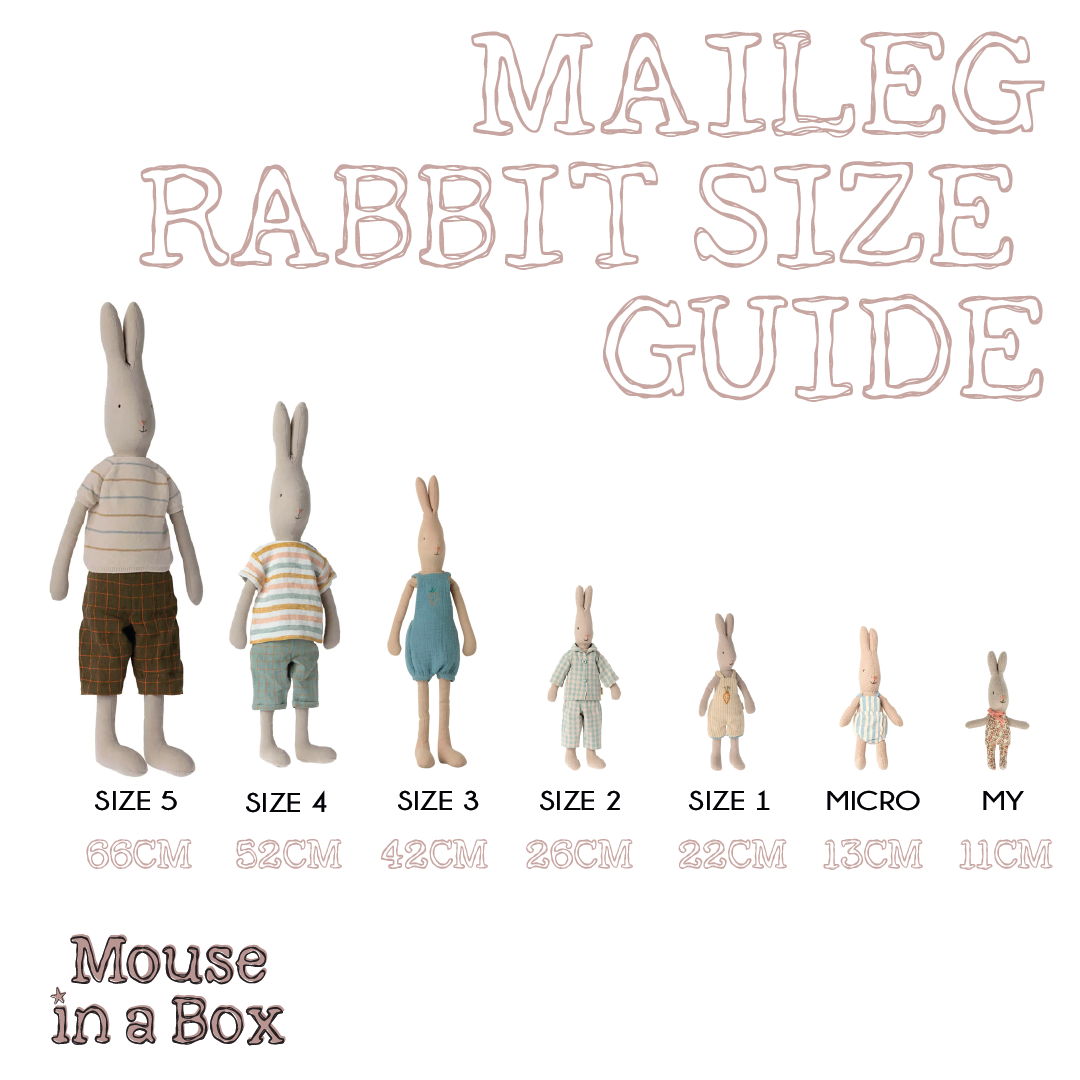 Maileg Size Guide Get to know the Maileg sizes with our clear guide