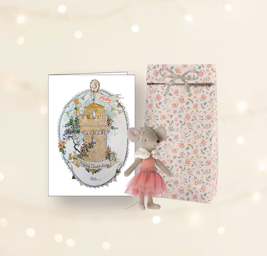 Maileg Princess Big Sister Birthday Gift Set: Mouse, Card & Bag