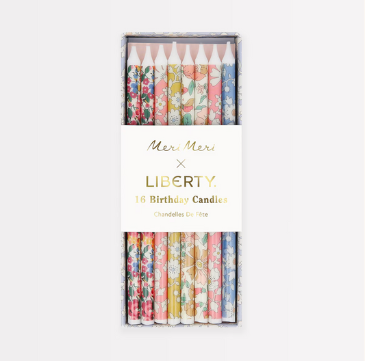 Meri Meri x Liberty Mixed Print Party Candles (x 16)