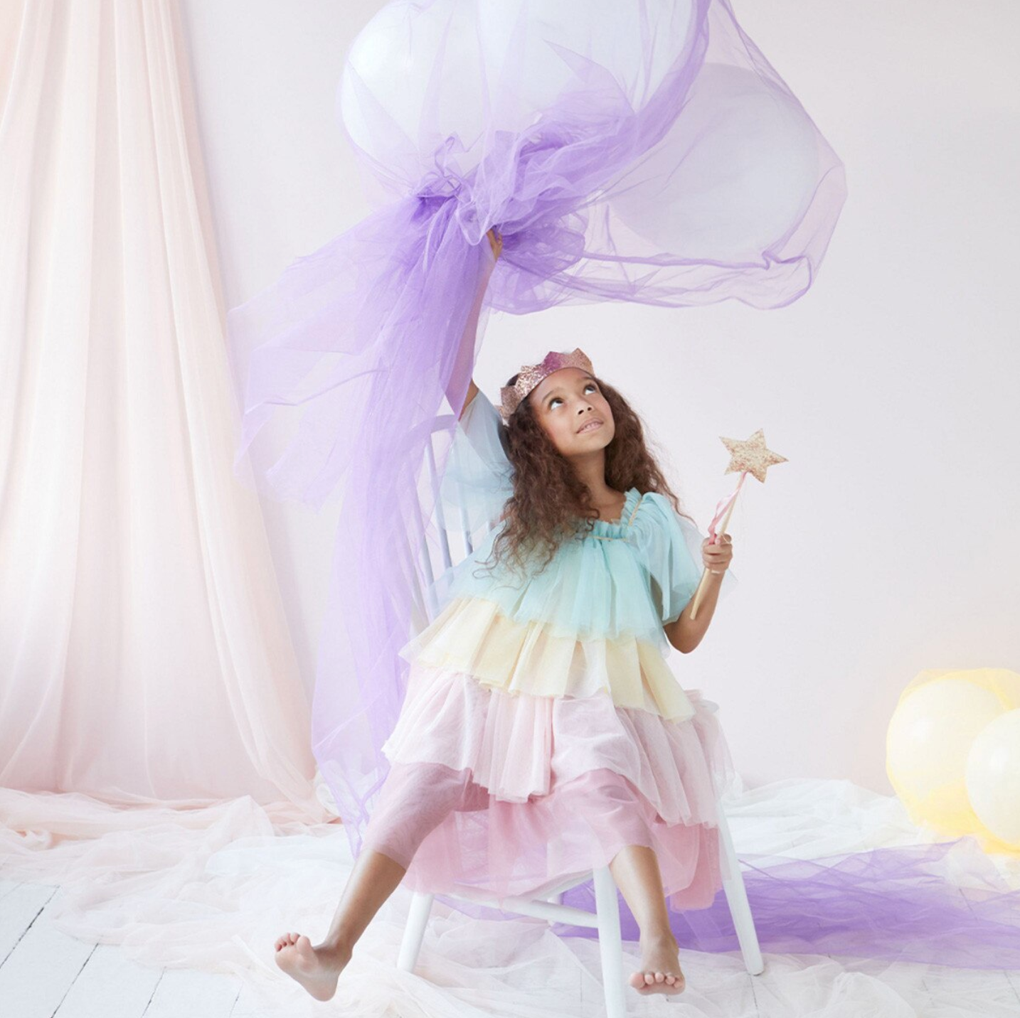 Meri Meri Rainbow Ruffle Princess Costume 5-6 Years