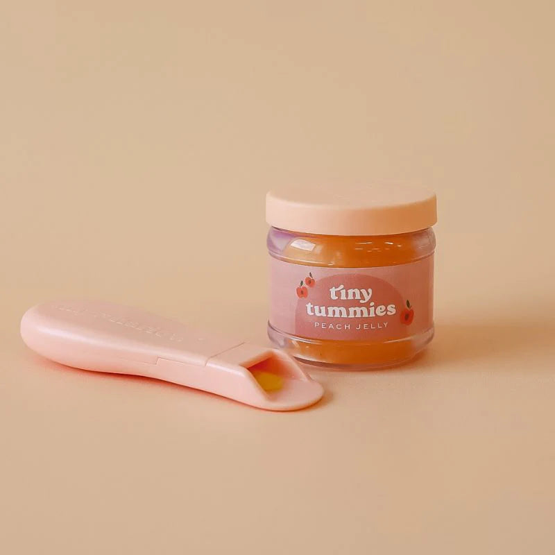 Tiny Harlow Tiny Tummies Peach Jelly Food Jar & Spoon Set