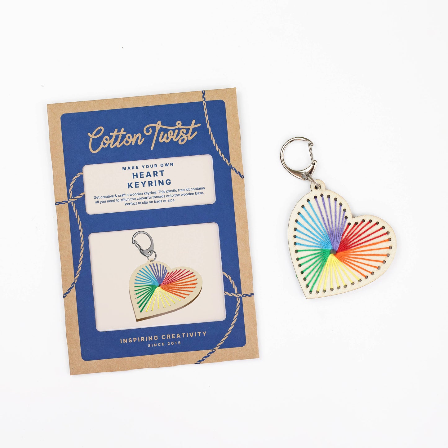 Cotton Twist (WE PREPAY ALL USA DUTIES) - Heart Keyring Craft Kit