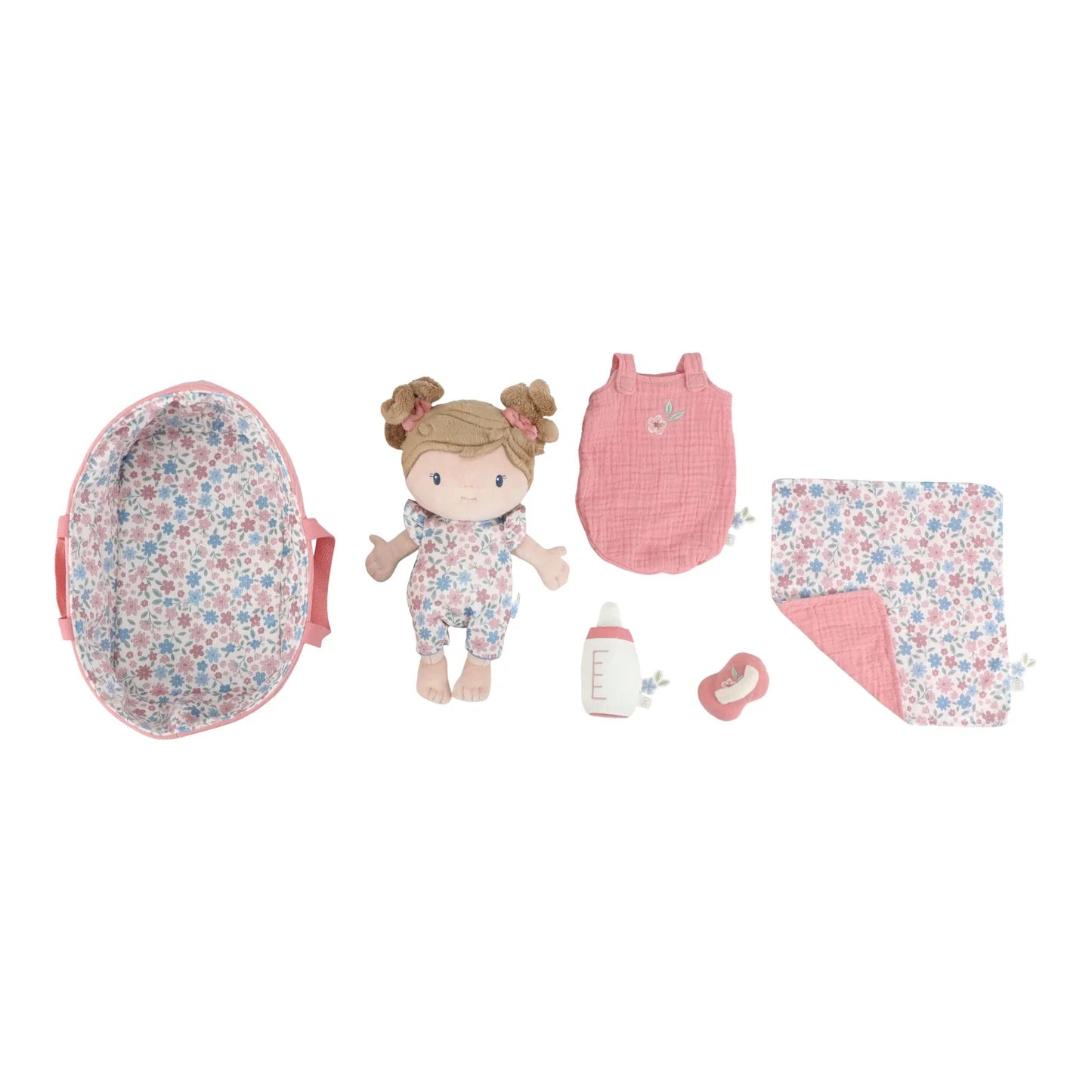 Little Dutch Baby Doll in Basket Rosa