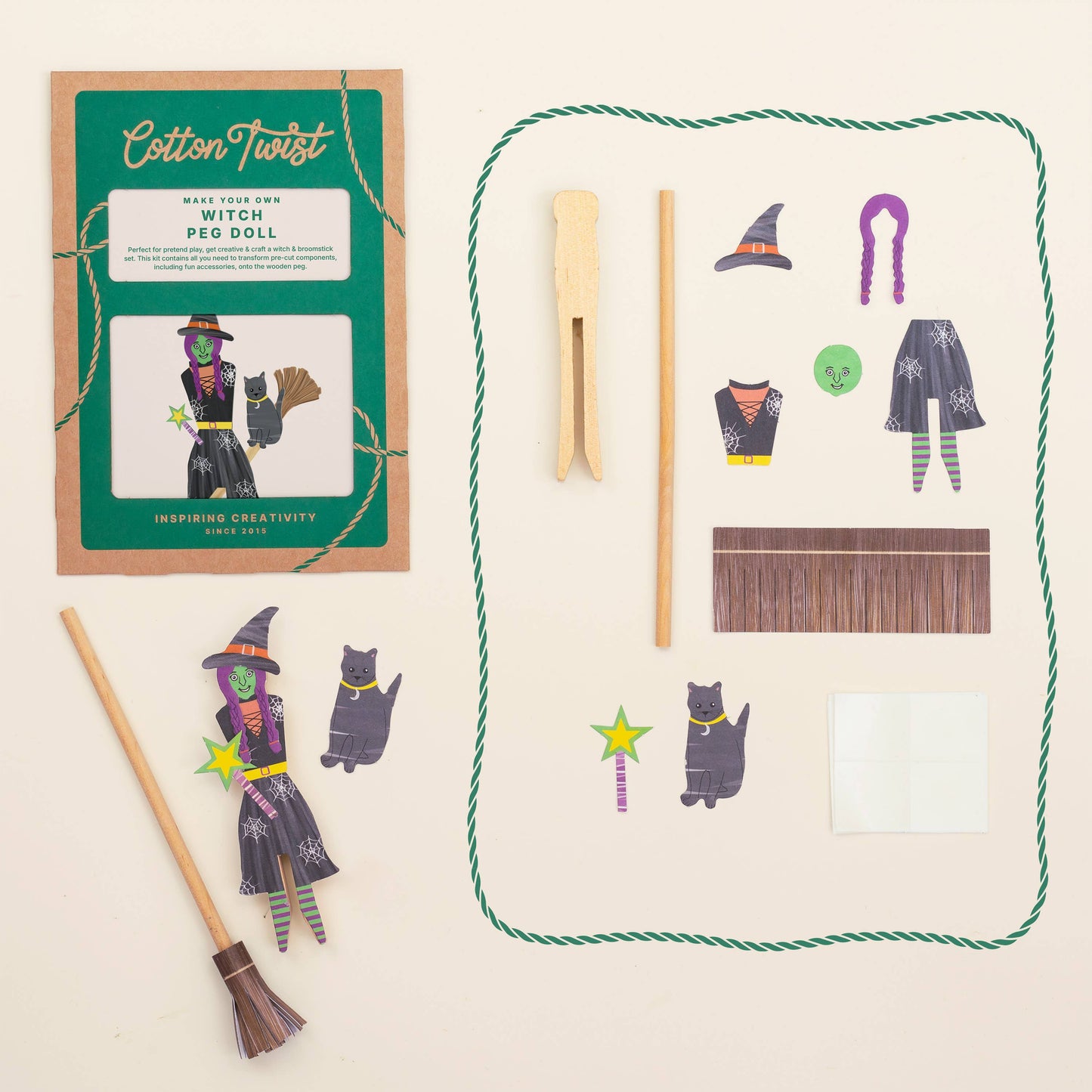 Cotton Twist - Make Your Own Witch Peg Doll