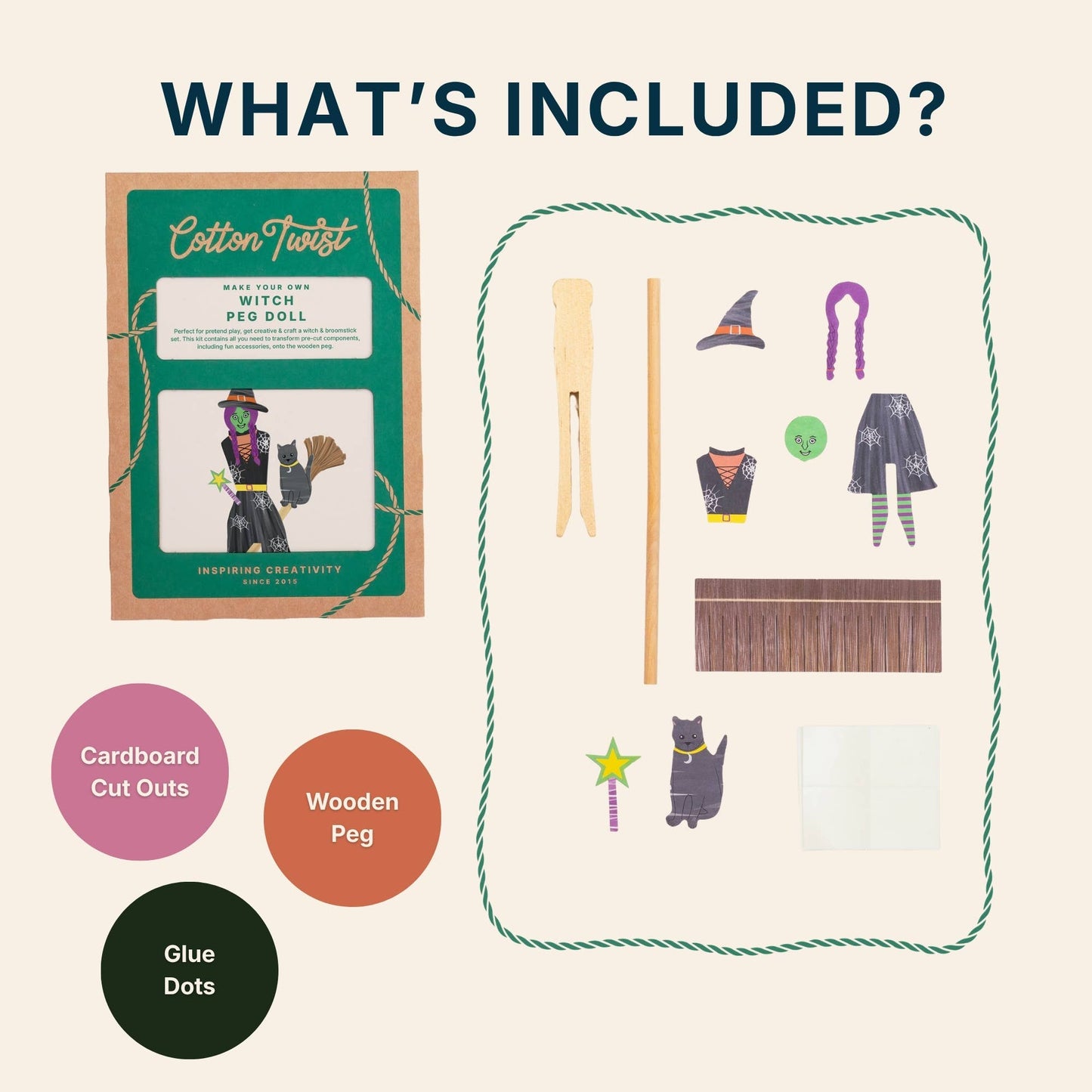Cotton Twist - Make Your Own Witch Peg Doll