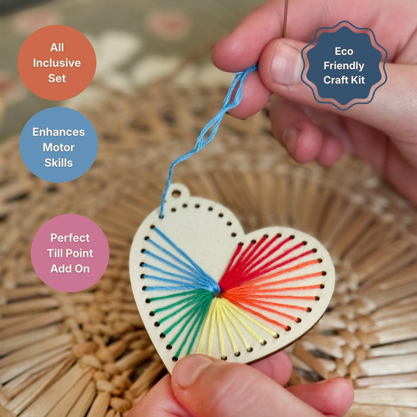 Cotton Twist (WE PREPAY ALL USA DUTIES) - Heart Keyring Craft Kit