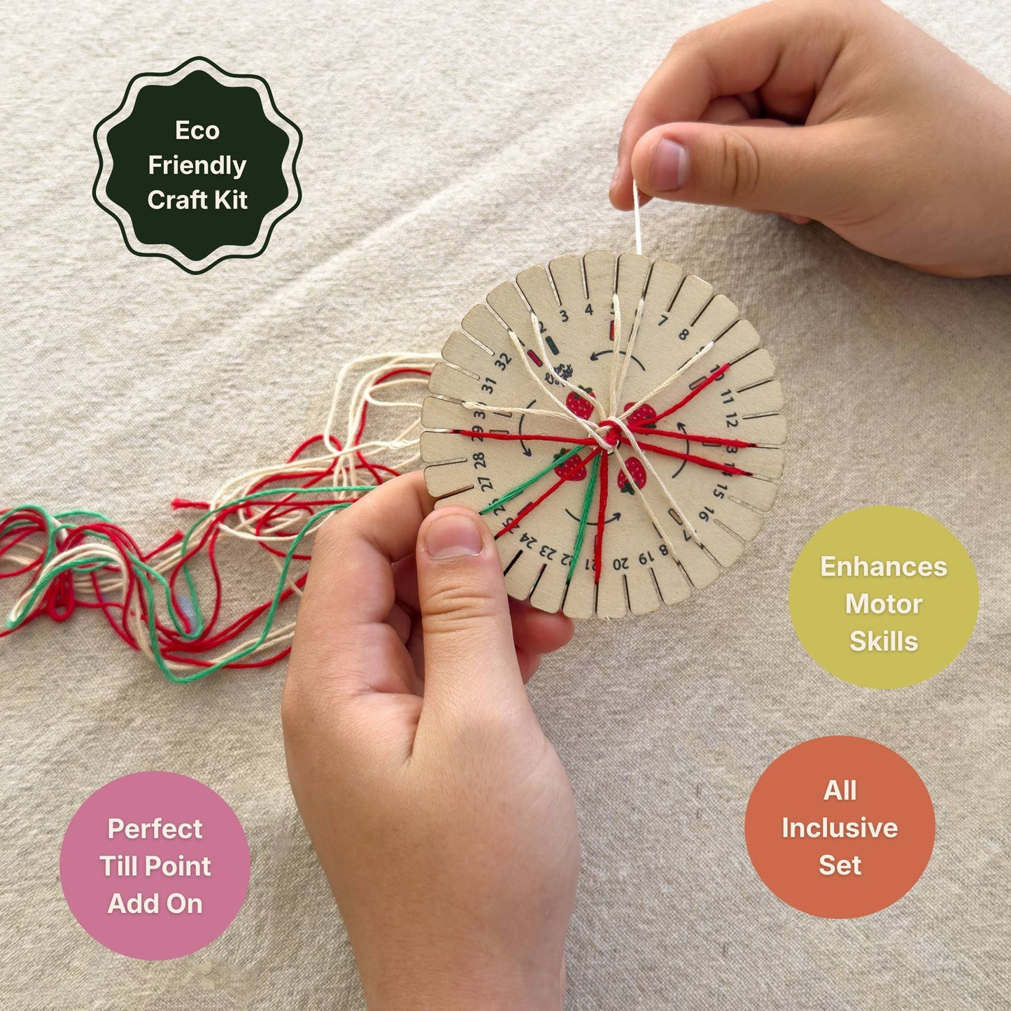 Cotton Twist (WE PREPAY ALL USA DUTIES) - Make Your Own Strawberry Kumihimo Bracelet Kit