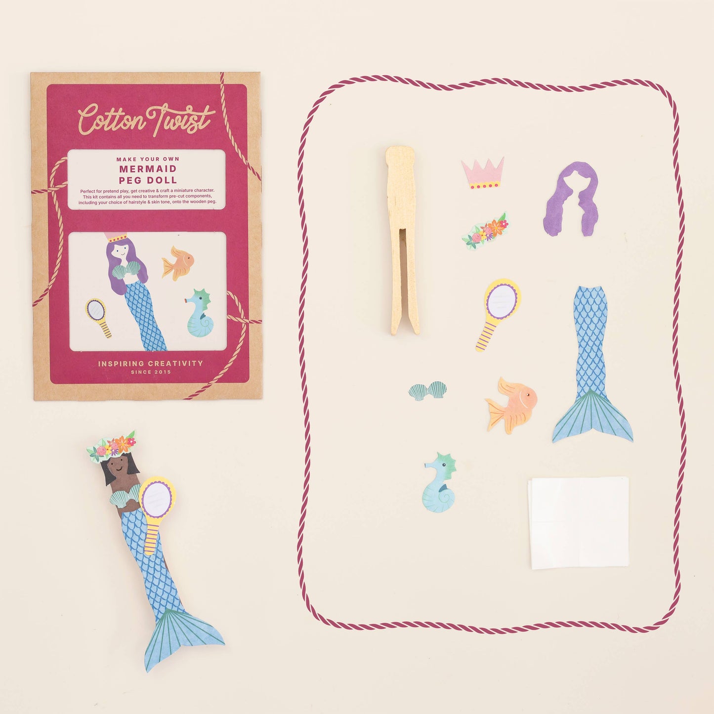 Cotton Twist Make Your Own Mermaid Peg Doll