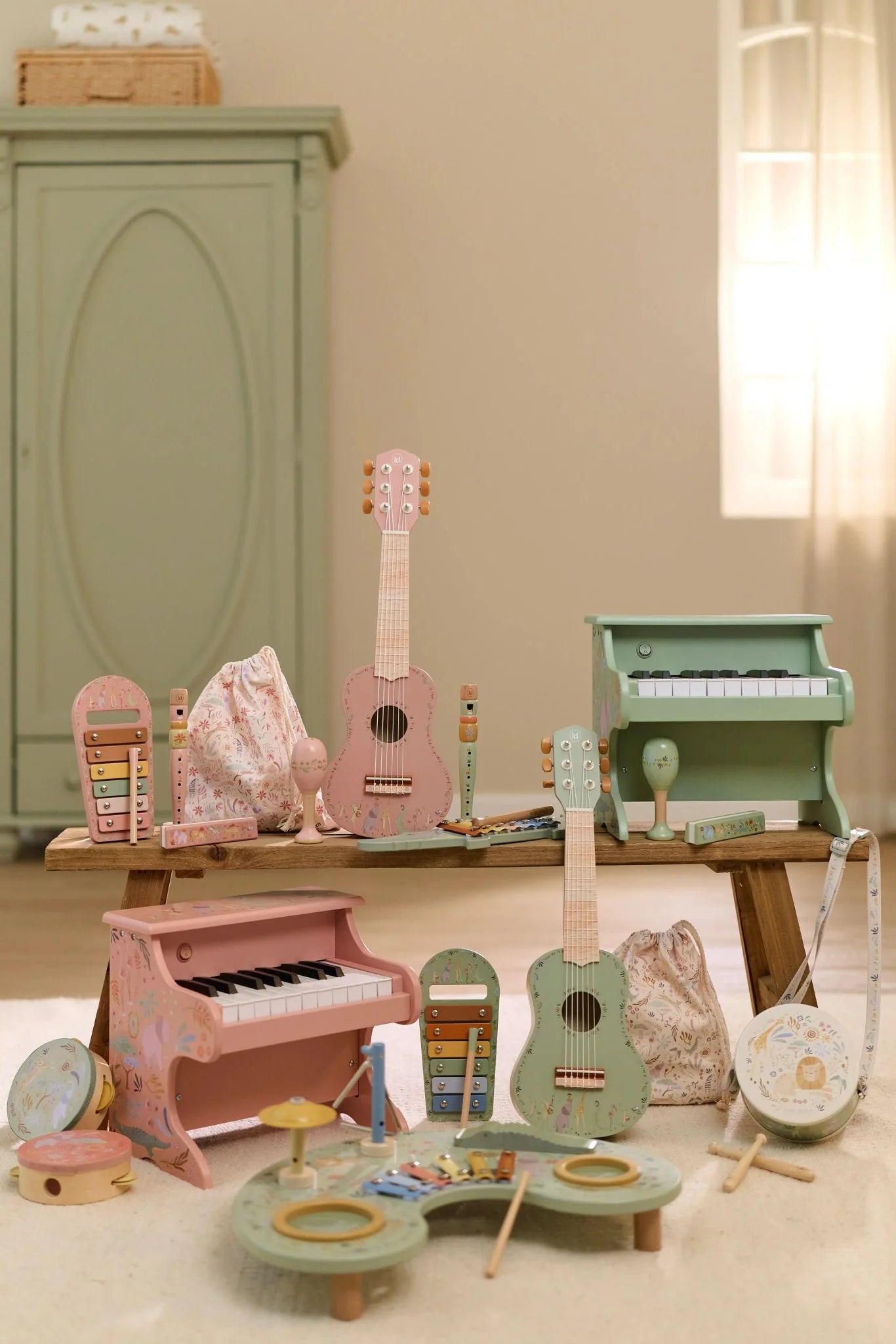 Little Dutch Music Set Green - Safari Friends