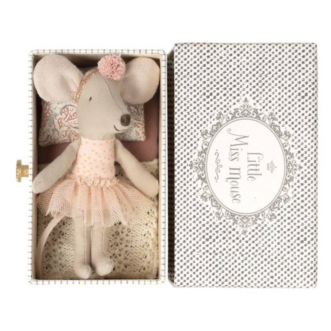 Maileg dancing mouse in a box toy