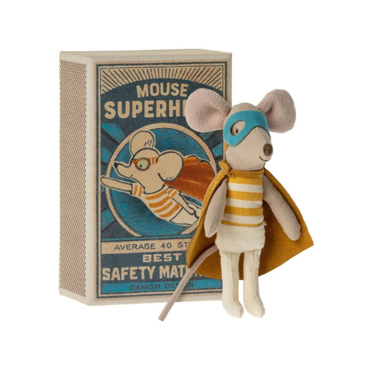 Maileg mouse superhero boy mouse in matchbox